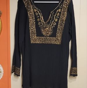 Women's Tunic Black & Gold